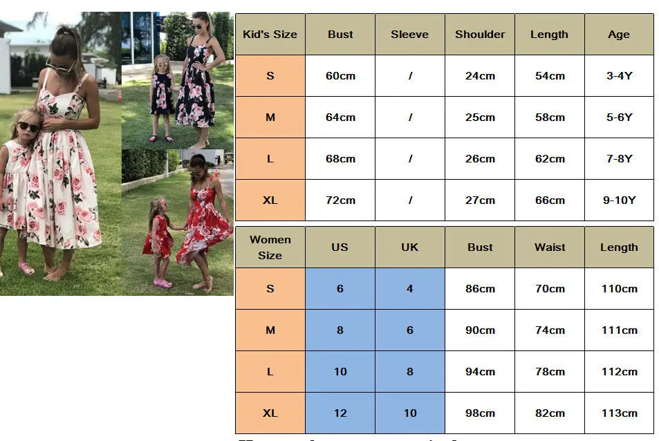 Летние платья для мамы и дочки Одинаковая одежда для мамы и дочки женское платье без рукавов с цветочным рисунком одежда для малышей