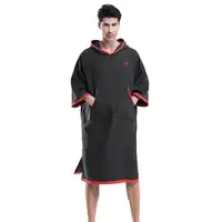 สีดำโลโก้เย็บปักถักร้อยเปลี่ยน Robe ผ้าเช็ดตัวกลางแจ้งผู้ใหญ่เสื้อคลุมชายหาดผ้าเช็ดตัว Poncho เสื้อคลุมอาบน้ำผ้าขนหนูผู้หญิงเสื้อคลุมอาบน้ำ LST