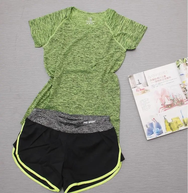 Для женщин Sportwear Фитнес бег трусцой комплект тренажерный зал йоги топы