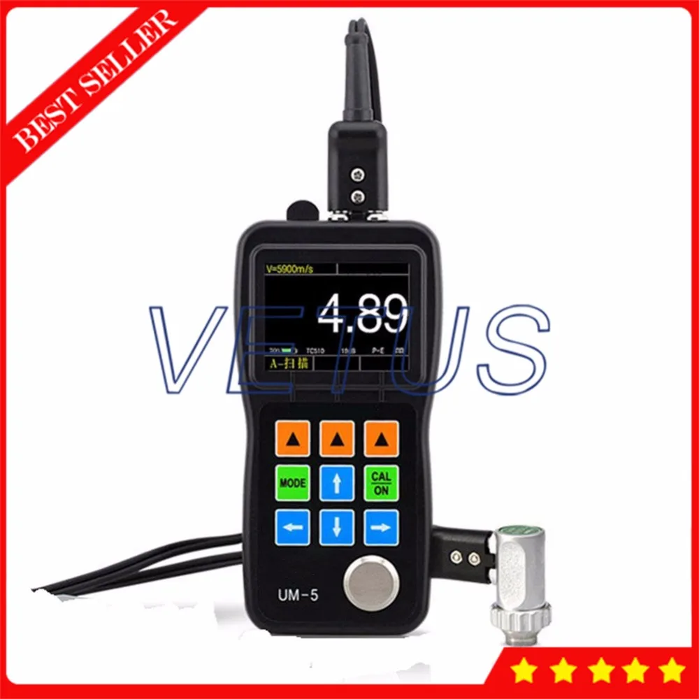 UM-5 A/b-Scan Ultrasonic Metal Steel Pipe Thickness Measurement Gauge Meter with 0.50mm-508mm Digital tester PT08 transducer | Инструменты