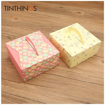 

10pcs cupcake paper packaging handles birthday Gift box Packaging For Wedding home party birthday muffin cake packaging