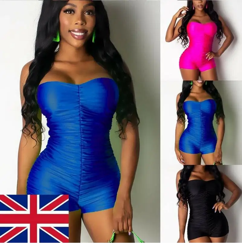

Women Jumpsuit Romper Trousers Bodycon Playsuit Clubwear Short Mini Pants UK Sheath Style Playsuits Bodysuits