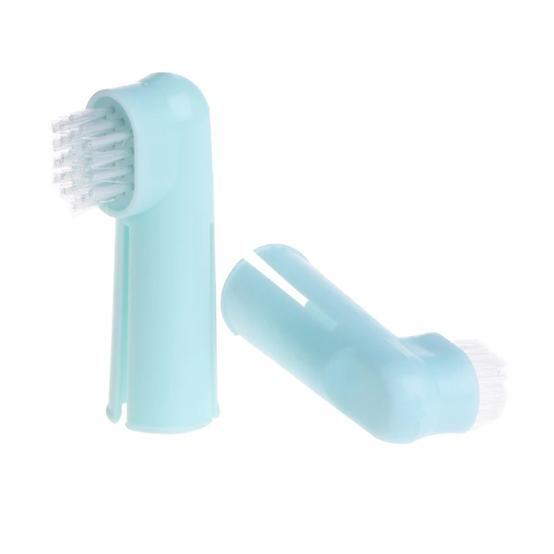 3pcs Dog Toothbrush Set Two Headed Canine Dental Hygiene Brush with 2 Finger Brushes Soft