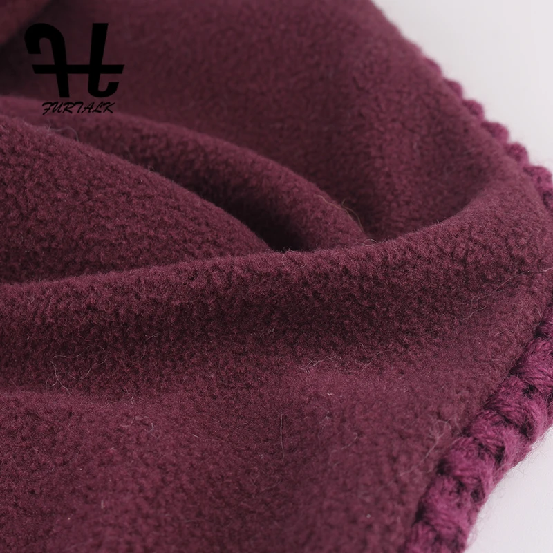 FURTALK/детская зимняя шапка, шарф, комплект, теплая вязаная шапочка для мальчиков и девочек, шапка и шарф, детские зимние шапки