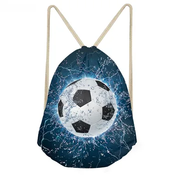 

ThiKin 3D Ice Soccerly Ball Print Boys Drawstrings Bags Casual Multifunction Storage Packpack Softback Children School Bag