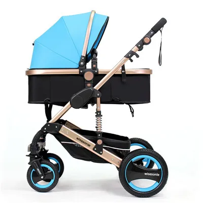 Брендовая детская коляска 2 в 1 с высоким обзором, детская коляска на колесиках для детей 0-3 лет, детская коляска, может лежать в шоке, детская коляска, автомобильное кресло высокого качества - Цвет: R