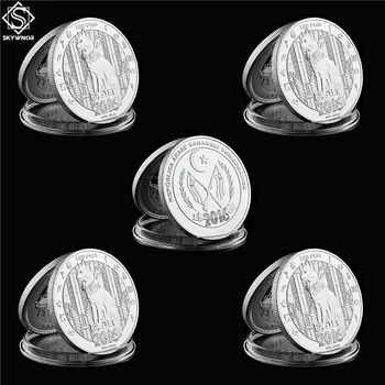 

5PCS/Set Africa Egyptian Old Mythology Cat God Bastet Unique Silver Africa Coin Collection