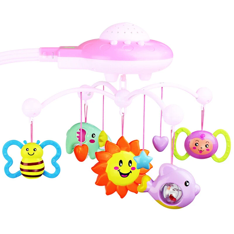 Детская погремушка, детские игрушки для 0-12 месяцев, детская кроватка, мобильная кровать, колокольчик с музыкой и небом, проекция звезд, детская игрушка для раннего обучения