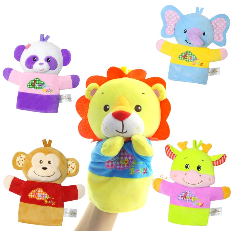 

Cute Animal Plush Hand Puppet Toy Puppet Lion Elephant Monkey Soft Stuffed Doll Baby Early Education Learning Toy Kid Playmates
