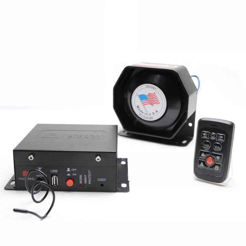 Car Siren Loudspeaker Horn 200W AS620 Electronic Horn Car Alarm Siren Metal Speaker Car Styling Police Horn Alarm Siren Buzzer