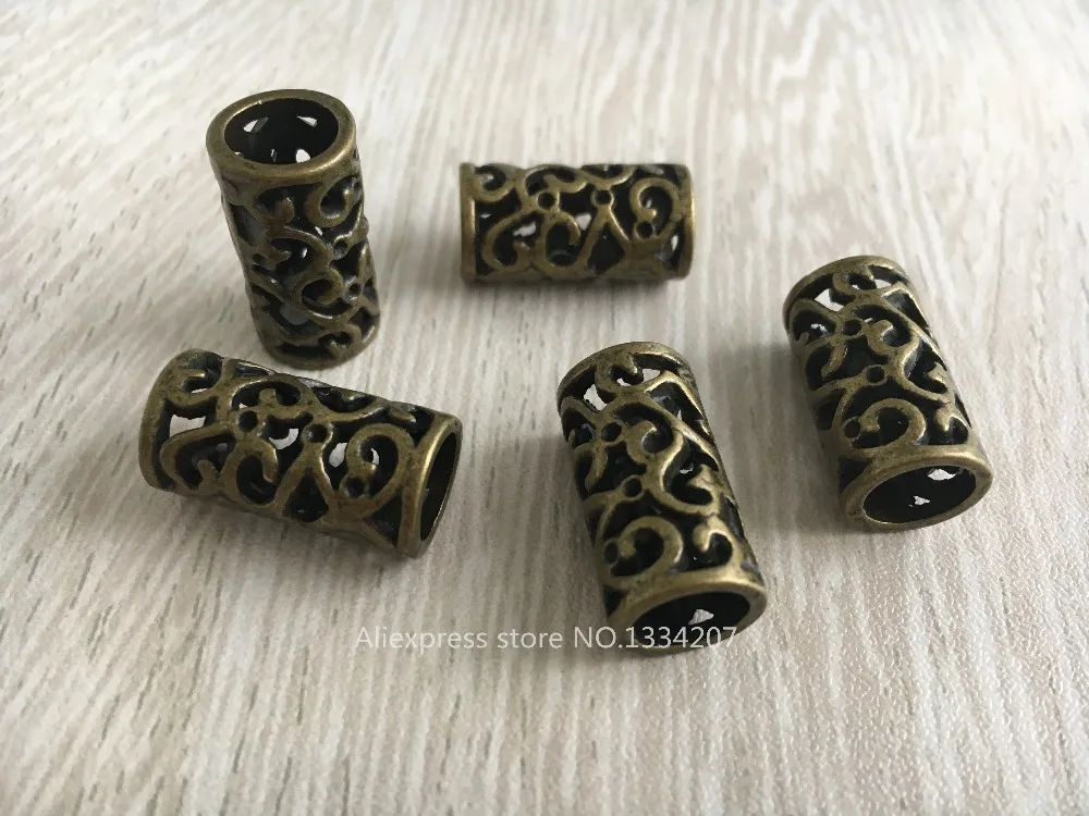 

10Pcs/Lot Brass metal hair braid dread dreadlock beads rings tube cuffs Accessories approx 8mm hole