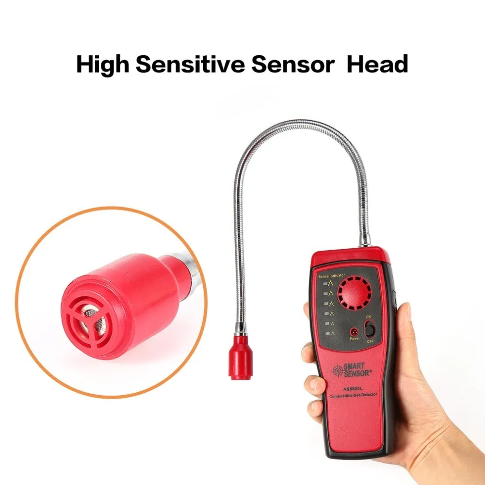 SMART SENSOR AS8800L Combustible Gas Detector Flammable Natural Gas Leakage Tester Tool Methane Gas Leak Detector Analyzer