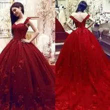 Темное красное платье Quinceanera аппликацией; одежда с короткими рукавами; торжественное платье принцессы; милые до 16 лет для детского выпускного вечера для девочек праздничное платье платья большого размера
