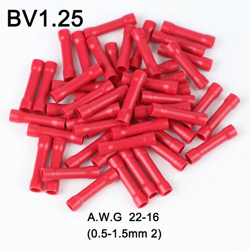 BV1 BV1.25 Full Insulating Wire Connector Wire connector AWG 22 16 Butt