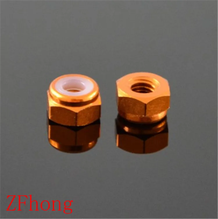 10pcs M2 M3 M4 M5 Orange colour Aluminum Nylon Lock Nut For RC Buggy Racing Car | Обустройство дома