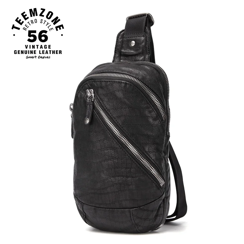 

Real Leather +textile Crossbody Bags for Men Messenger Chest Bag Pack Casual Bag Single Shoulder Strap Pack 2018 New Fashion j50