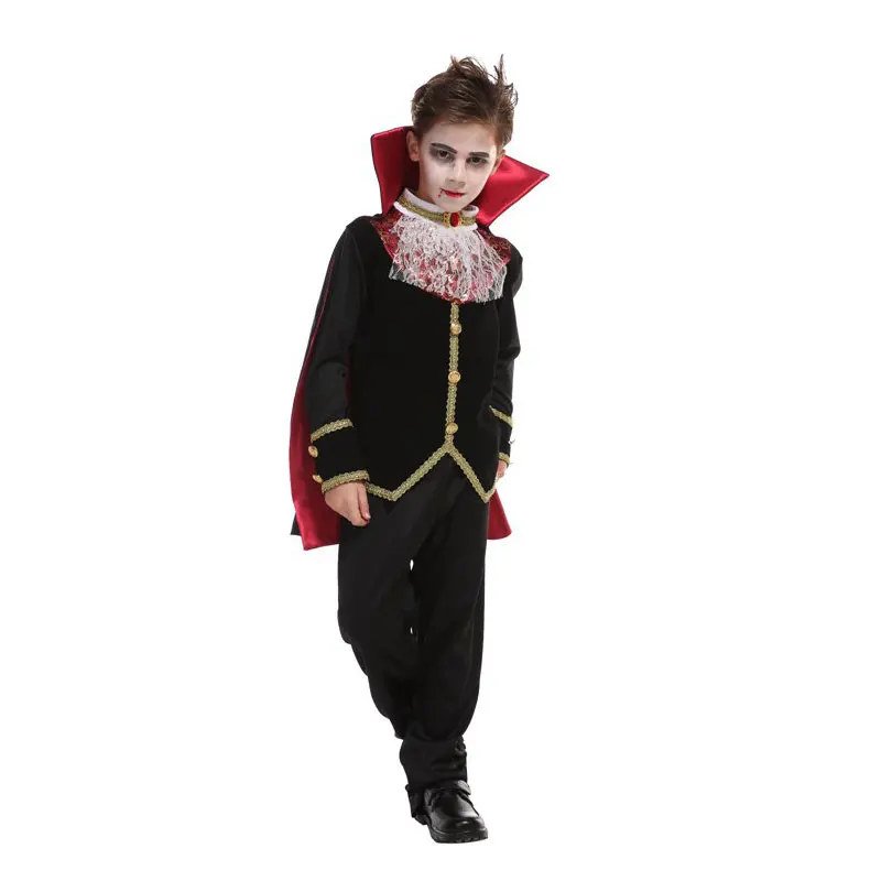 Детские страшные готические костюмы Дракулы вампира для мальчиков на Хэллоуин Пурим карнавал ролевые игры ужасные Вечерние наряды