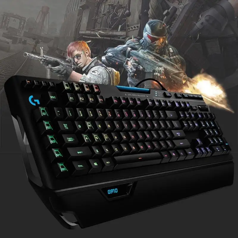 Механическая игровая клавиатура logitech G910 Orion Spark RGB 9 программируемый ключ для Windows 7/MacOS X 10 Проводная Механическая клавиатура