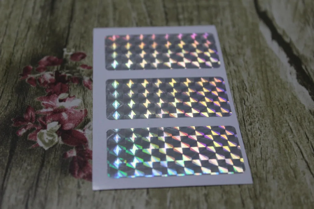 

5.1x2.5cm Silver Hologram rectangle labels stickers