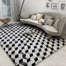 Роскошные Корова коврик в виде шкуры плед Стиль мех ковры Прошитые циновка из воловьей кожи большой Размеры натуральный меховой ковер для гостиной настенные украшения