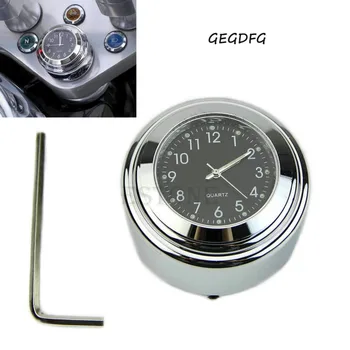 

Motorcycle Black Dial 7/8"1" Handlebar Clock Temp Thermometer