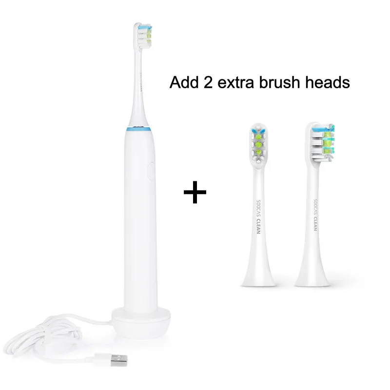 Xiaomi Soocas X1 sonic электрическая зубная щетка Ультра звуковая Автоматическая Водонепроницаемая перезаряжаемая зубная щетка уход за зубами - Цвет: White add brush head