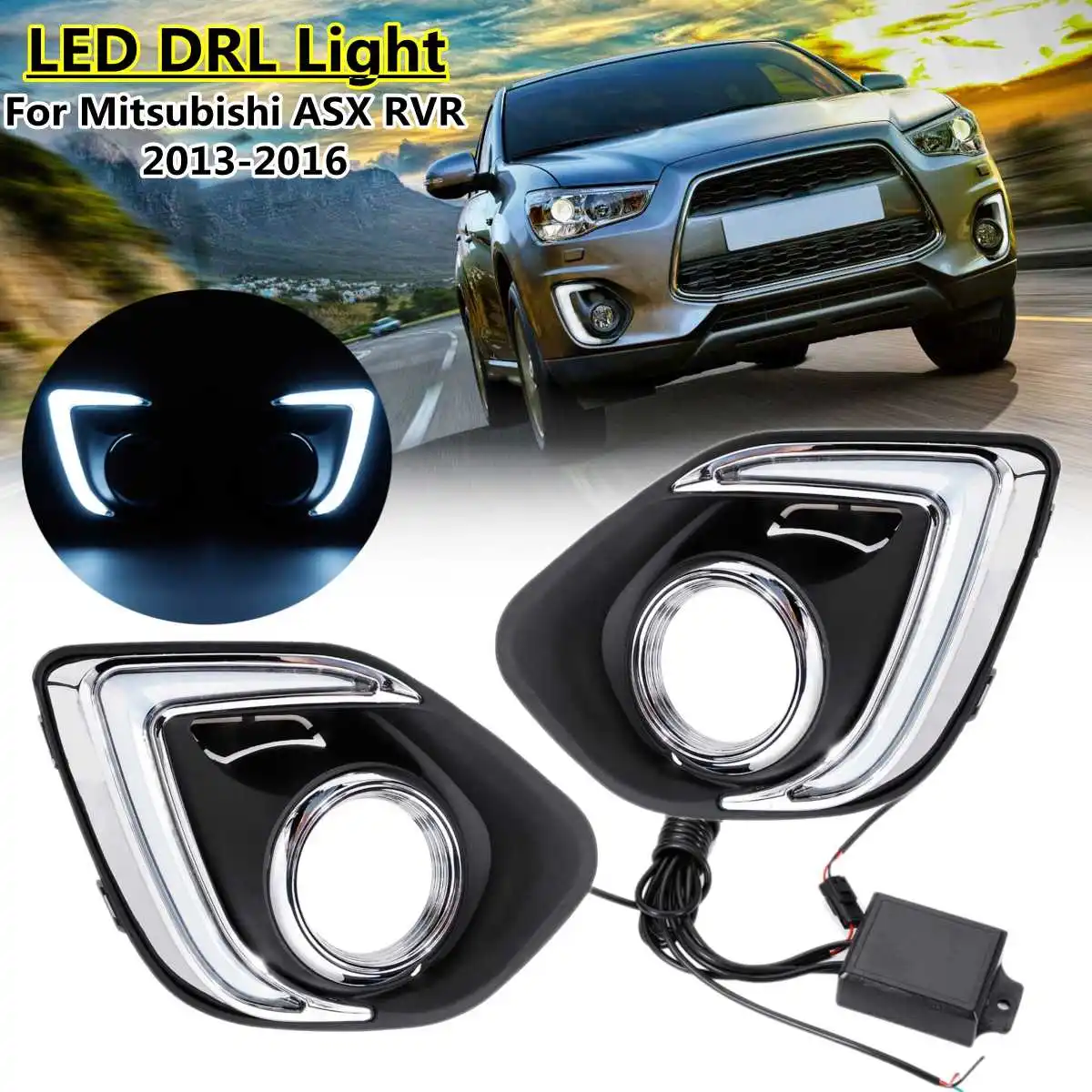 

Led Drl For Mitsubishi ASX RVR 2013 2014 2015 2016 Daytime Running Light Front Bumper Driving Fog Lamp Daylight Headlight White