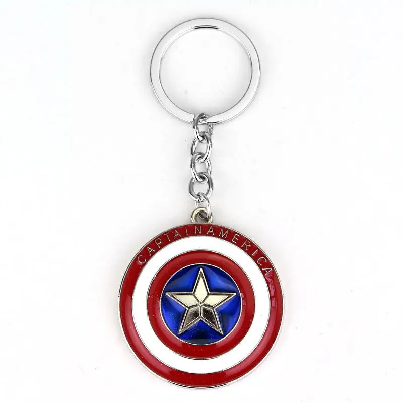 

Marvel Enamel Captain America Shield Keychain Key Holder Chaveiro The Avengers Superhero Key Chain Key Ring