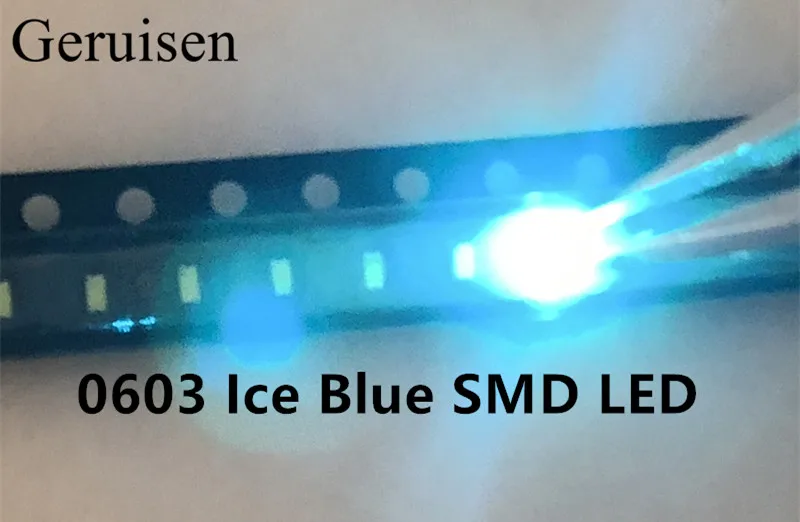 0603 Ice Blue 1608 Ice Blue Прозрачный Ультра яркий синий SMD СВЕТОДИОДНЫЙ индикатор 1000 шт