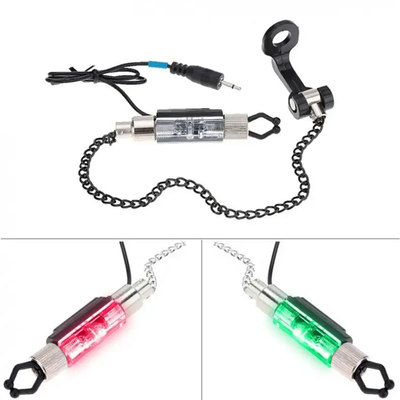 

Fishing Bite Alarm Alert LED Light Indicator Carp Chain Hanger Swinger Indicator Red Green Light Fish Tackle Tools