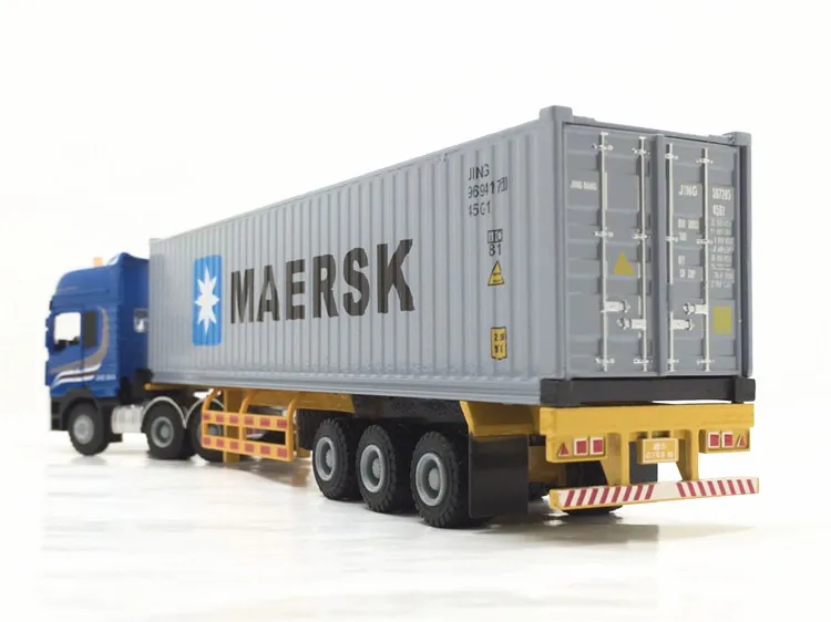 Литая металлическая игрушечная машинка для детей модель автомобиля подарок на день рождения 1:50 инженерный грузовик транспорт MAERSK/SMC танки контейнер 28 см