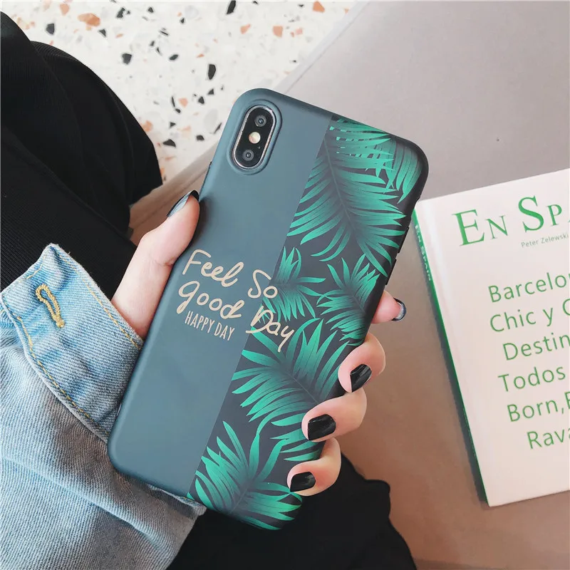 

Matte Soft TPU Cover for Honor 10 9 Case Full Protective Green Leaves Patterned Cases for Huawei Mate 20 10 Pro Case Cover Coque