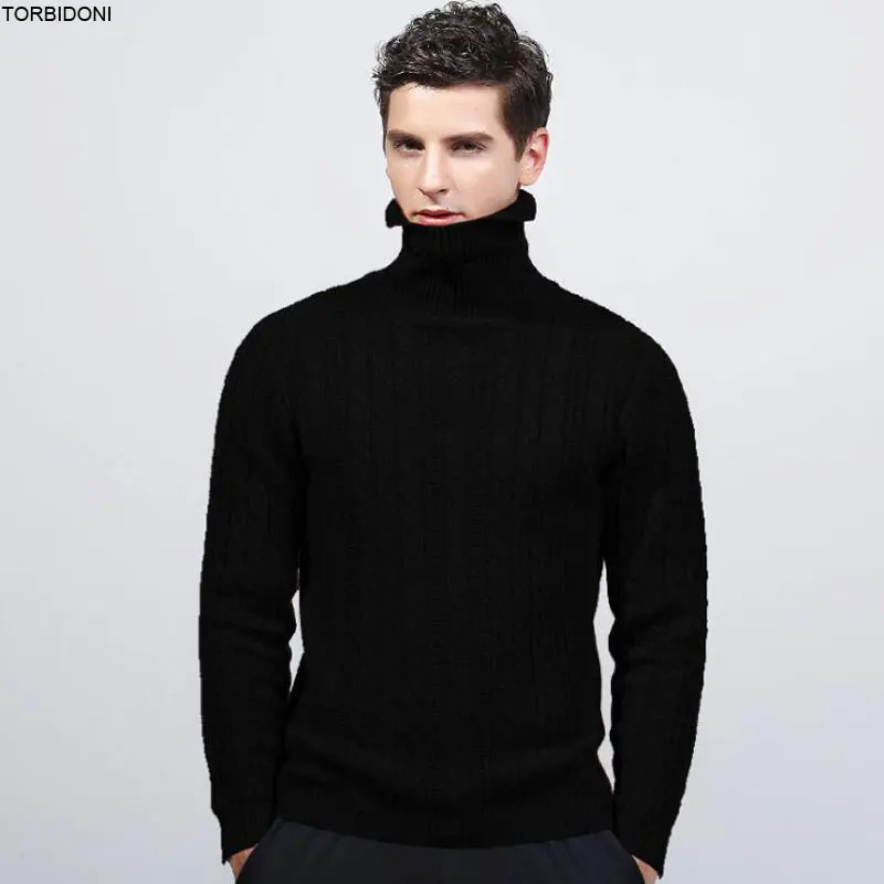 Solid Knitted Pullover Sweater Men Casual England Style
