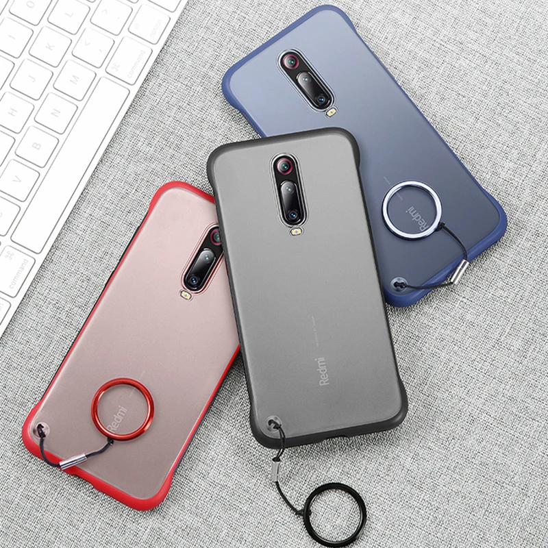 Чехол для Redmi K20 Pro Бескаркасный Прозрачный матовый металлический ударопрочный