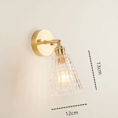 Латунная голова Лофт стеклянный абажур настенный светильник E27 220 В настенный светильник для кухни гостиная прикроватная ванная комната кабинет гардеробная прохода отеля - Цвет абажура: E