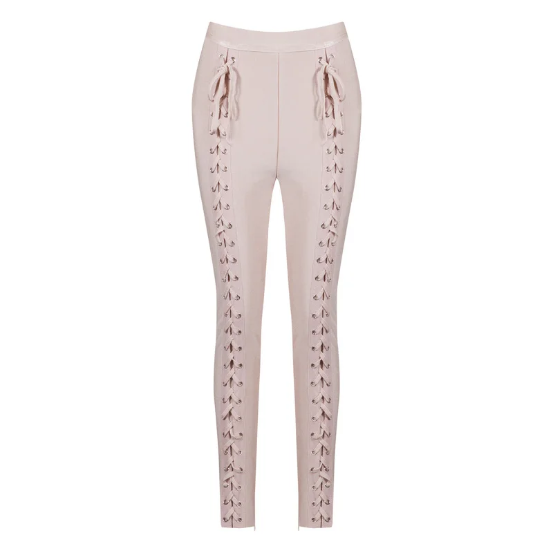 

2016 new arrival women factory wholesale dropshipping beige black olive bandage pants