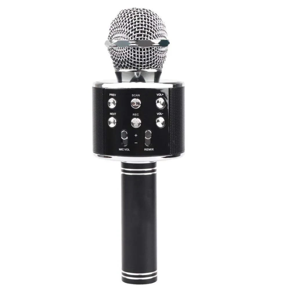 Саго WS858 Беспроводной микрофон для караоке 4-в-1 Портативный Bluetooth Динамик плеер селфи Функция для Apple iPhone и Android телефонов