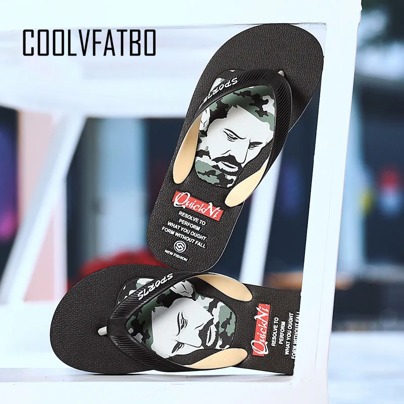 

COOLVFATBO Men Summer Slippers Beach Flip Flops Designer Fashion Comfortable Male Chaussures Zapatillas masculinas