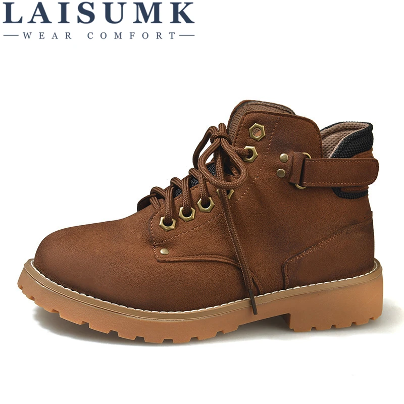 

LAISUMK Fashion Women Martin Boots Autumn Winter Boots Classic Zipper Snow Ankle Boots Winter Suede Warm Fur Plush Women Shoes