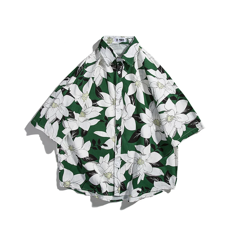 LAPPSTER мужская летняя Цветочная гавайская рубашка с коротким рукавом Летняя Повседневная рубашка Harajuku в Корейском стиле винтажная пляжная рубашка свободная