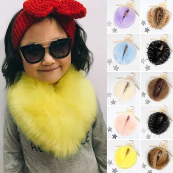 

P0171 Winter Accessories For Kids 2018 children imitation fur neck scarf shawl popular multicolor Furry Collar Kids Ring Scarf