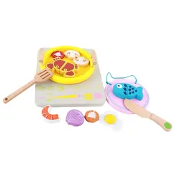 Игровой дом игрушка деревянная кухня горячая электронная кастрюля игрушки Детские кухонные игрушки