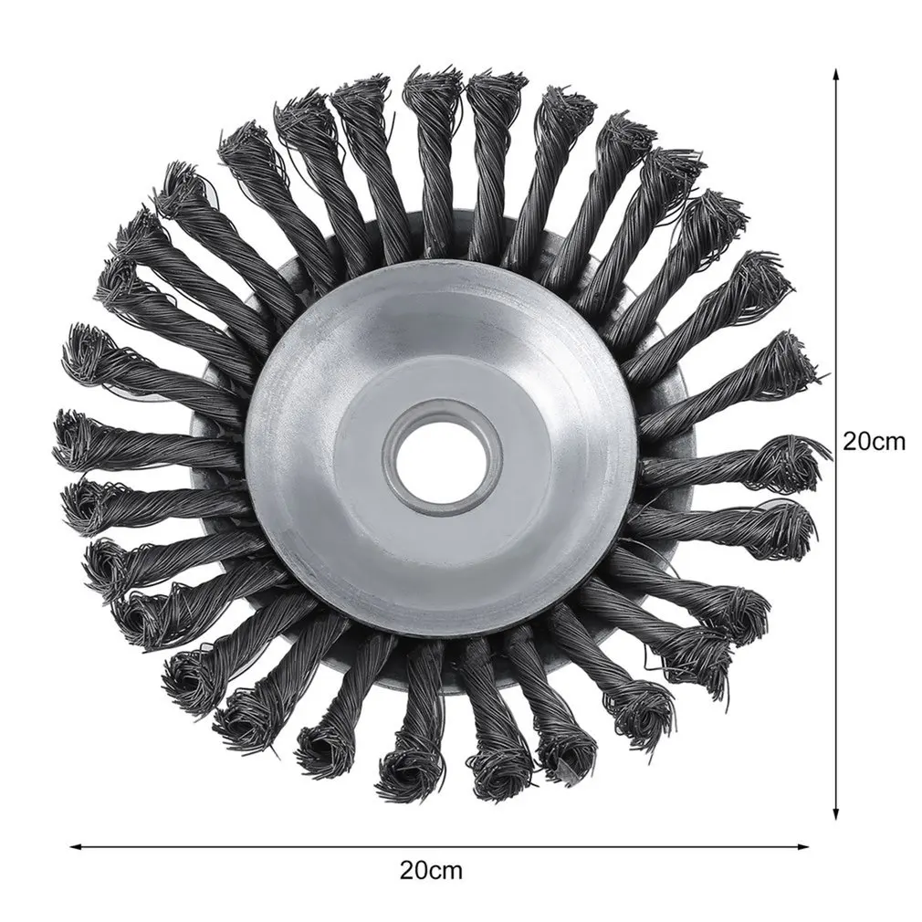 Прочная щетка для сорняков вращательное соединение скрученный узел круговая, из стальной проволоки диск для щетки 25,4x200 мм Ландшафтный и режущий орошение