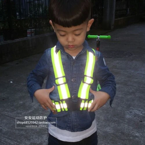 

2017 Children To Use Visibility Working Warning Waistcoat Outdoor For Running Cycling Vest Harness Reflective Belt Safety Jacket