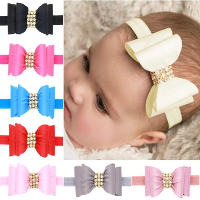 

Chiffon Bows Elastic Headbands Kids Soft Hair Bands Headwear for Newborns Ornament Hair accessories