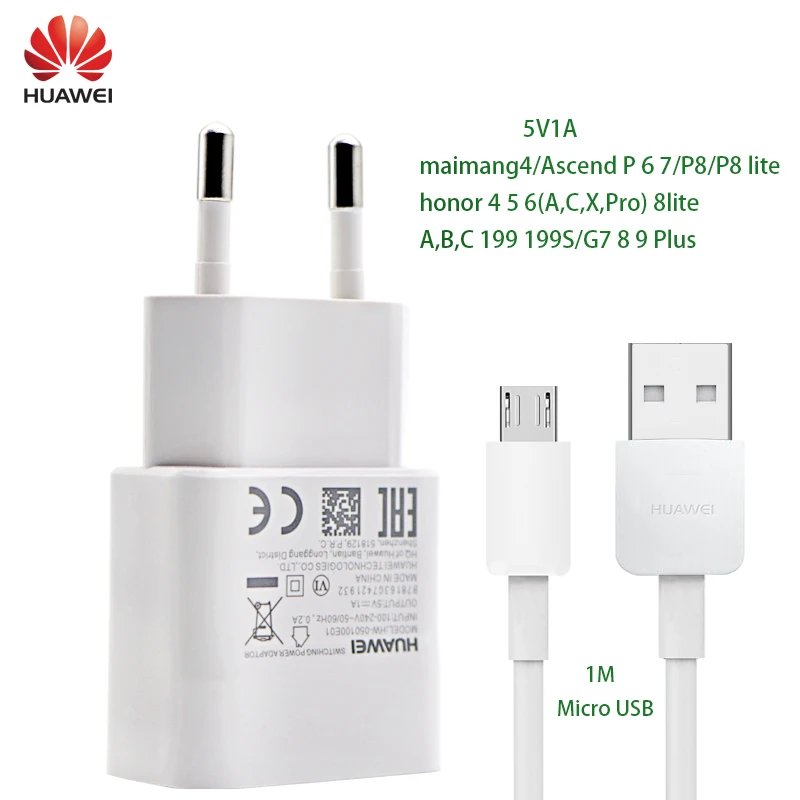 Оригинальное зарядное устройство Huawei 5V1A Micro USB кабель для передачи данных honor 4 5 6 8