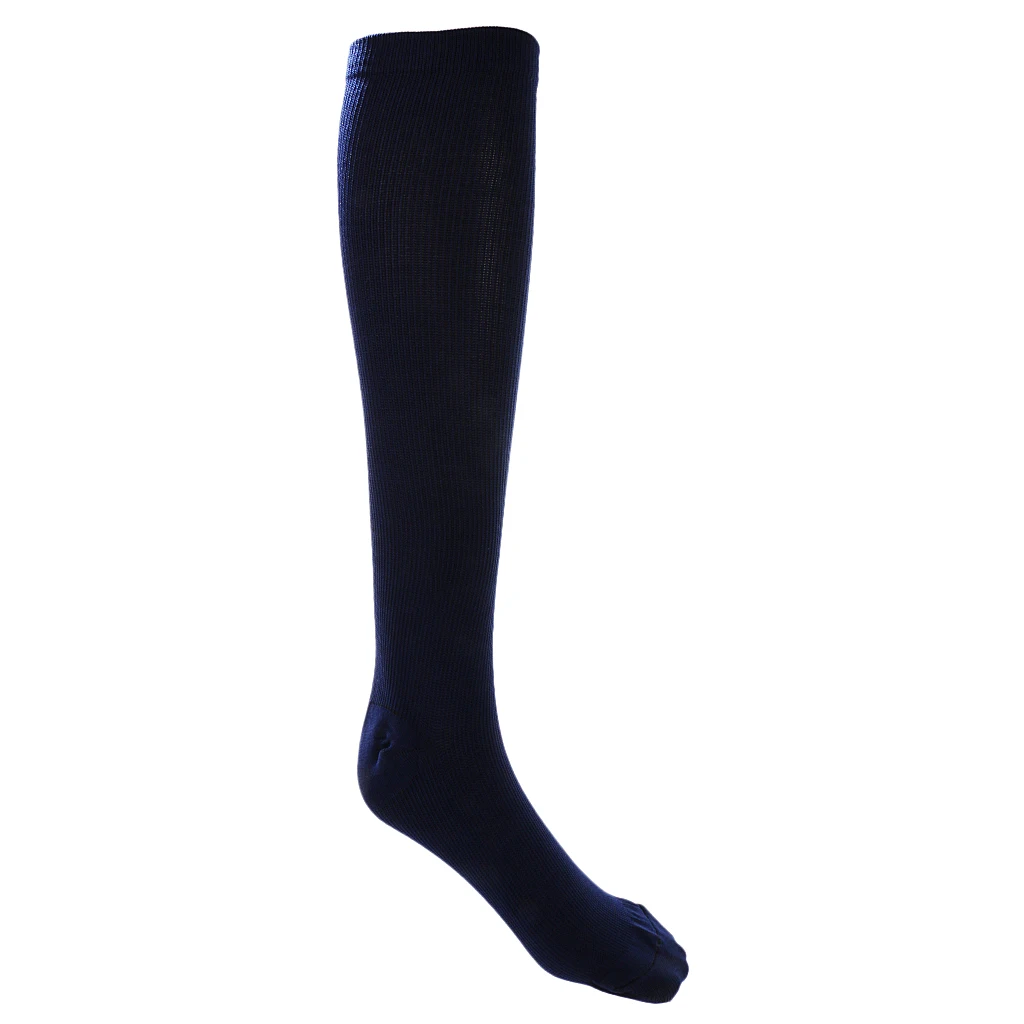 1 Pair Anti-Fatigue Unisex Compression Socks Knee High Stockings Leg Calf Compression Support Socks Navy L