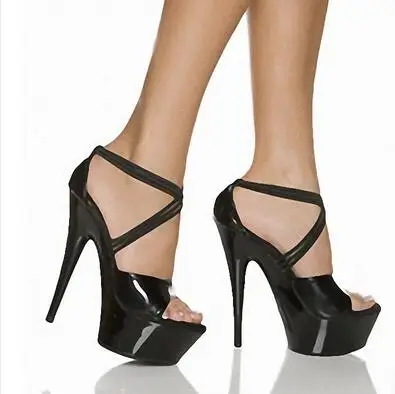 SDTRFT/босоножки, большие размеры: 34-42, 43, модные летние женские вечерние туфли на платформе и ультратонком каблуке 15 см женские туфли-лодочки с перекрестными ремешками
