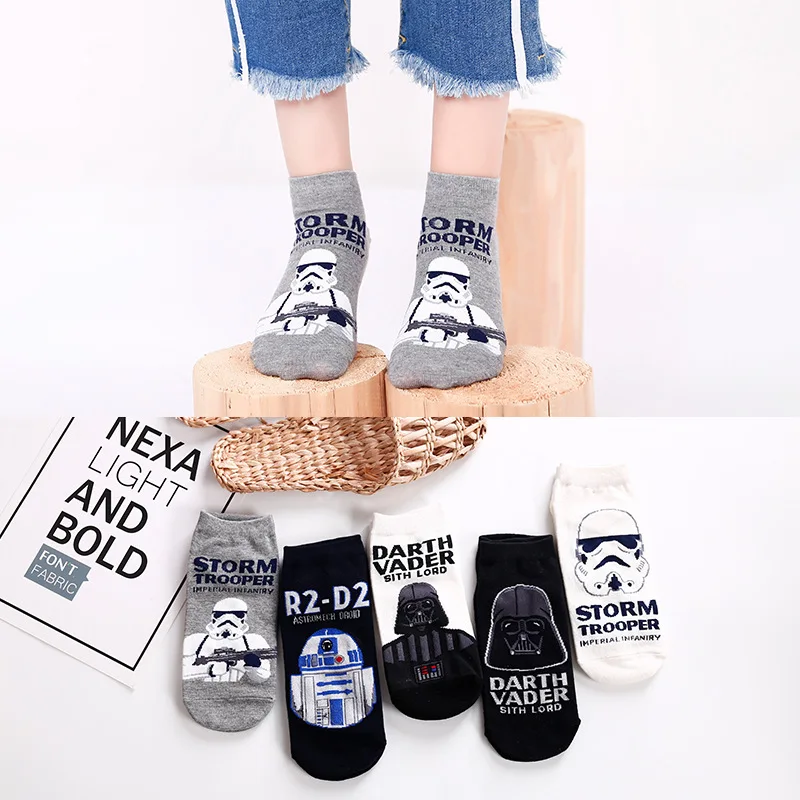 

Star Wars Socks Creative Heels Hip Hop Street motion boat Socks Novelty Men Women Sock Summer boat socks