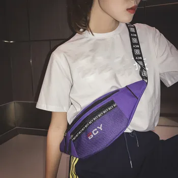 

Mnycxen Waist Bag NEW FASHION Neutral Outdoor Zipper Canvas Messenger Bag Sport Chest Bag teenager girls A20